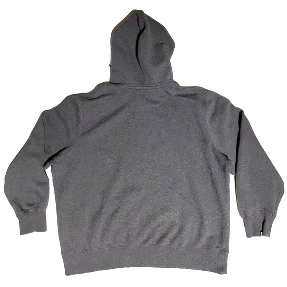 VTG Y2K Nike Hoodie Sweatshirt 2X Gray Stitched Big Logo Pull Over Spell Out EUC - Picture 2 of 10